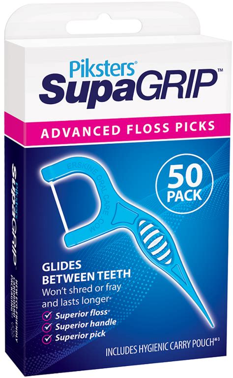 Piksters Supagrip Advanced Floss Picks 50 Pack Piksters Shop By