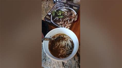 536 Trader Joes Beef Pho Soup With Rice Noodles Quick Review Youtube