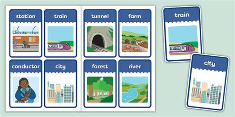 Originals First Words Flashcards Train Journey Twinkl