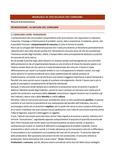 Manuale Di Sociologia Dei Consumi Manuale Di Sociologia Dei Consumi