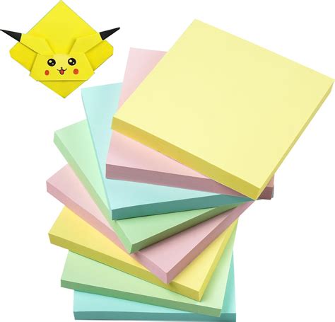 Amazon 8 Pack Sticky Notes 3x3 Inches Bright Colors Self Stick