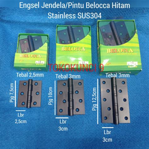 Jual Engsel Belocca Hitam 3inch Engsel Jendela Stainless SUS304 Black 3