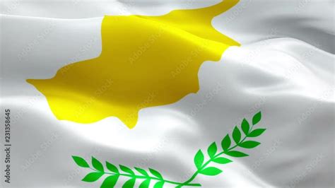 Cypriot Flag Closeup P Full Hd X Footage Video Waving In