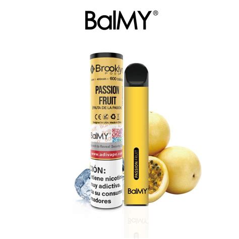 Pod Vaper Desechable BalMY Brooklyn 20mg Ml Nicotina Fruta De La