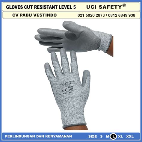 Cut Level 5 Sarung Tangan Safety Karet Palm Fit Gloves CV Pabu Vestindo