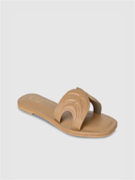 Buy CAI Women Tan Open Toe Flats - Flats for Women 20784696 | Myntra