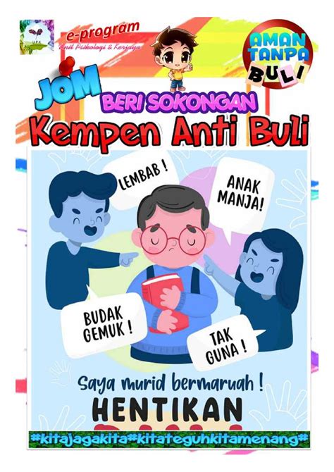 Lukisan Poster Anti Buli Reka Bentuk Papan Pameran Anti Buli Psd Riset