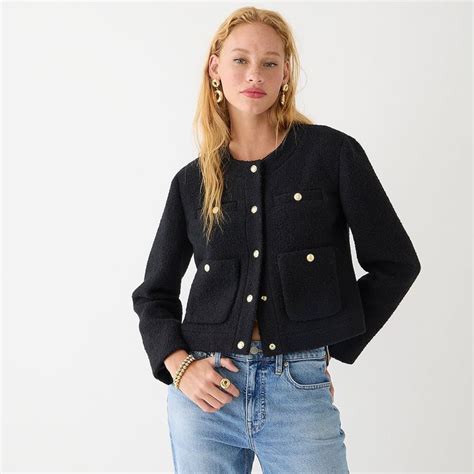 Collection Cropped Lady Jacket In Italian Wool Blend Boucl Jackets