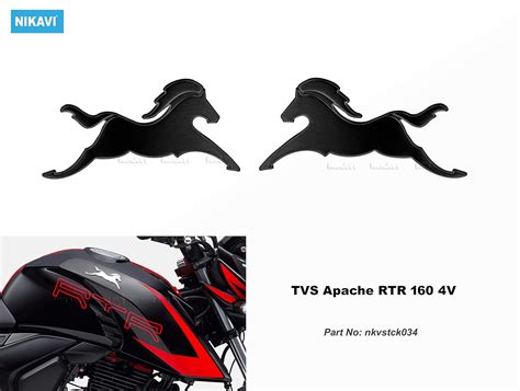 Nikavi Stickers Compatible For Tvs Apachehorse Logo Sticker Set Of Two