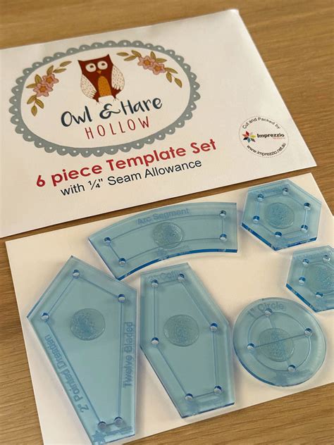 Epp Acrylic Template Set Owl And Hare Hollow The Birdhouse Patchwork