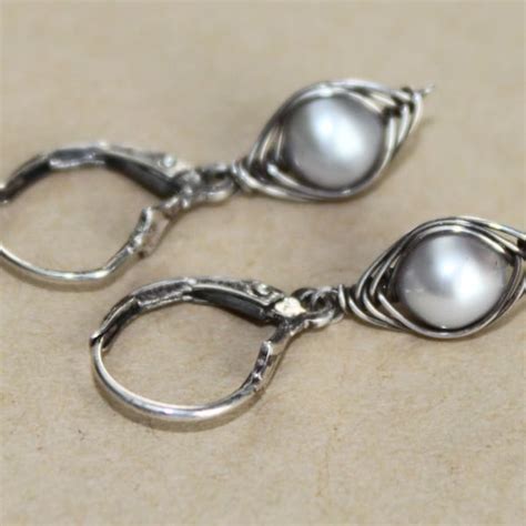 Sterling Silver Wire And Pearls Etsy