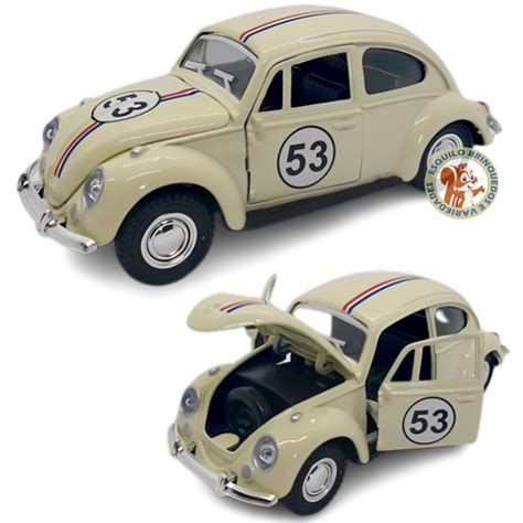 Carro Miniatura Fusca Herbie 53 abertura de capo portas e fricção