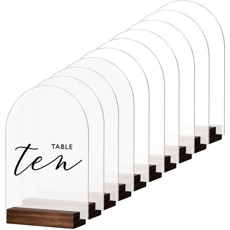 Buy Frosted Arch Acrylic Table Sign With Wood Stand 10 Pack 5x7 Inch