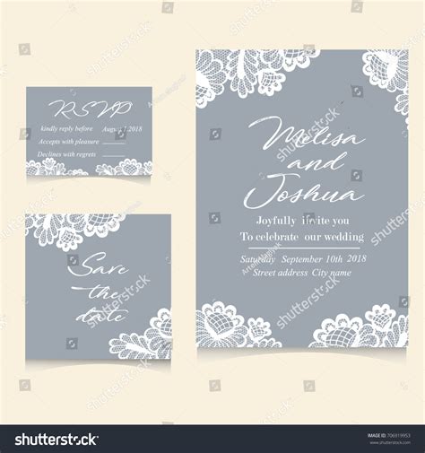 Templates Invitation Lace Cards Wedding Vector Stock Vector (Royalty ...