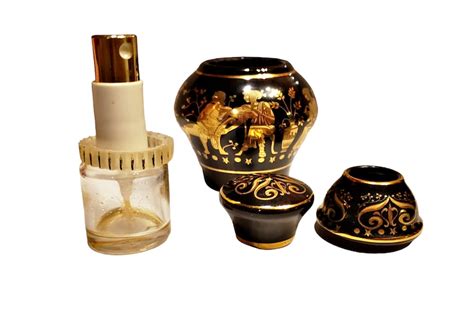 Porcelain Greek Perfume Bottle With Vaporiser Hand Made Etsy