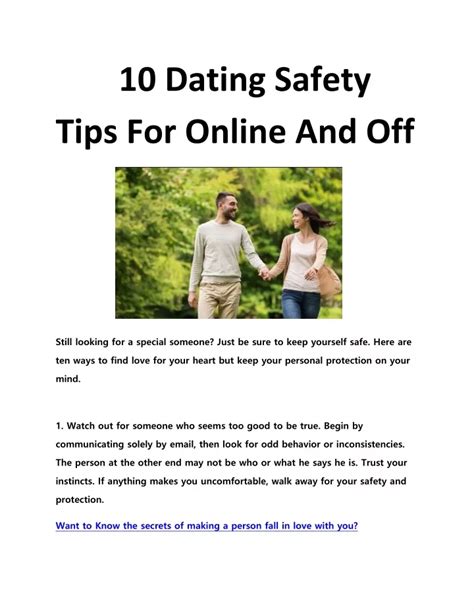 Ppt 10 Dating Safety Tips For Online And Off Powerpoint Presentation