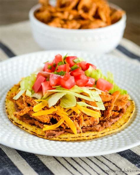 Shredded Chicken Tostadas Recipe EASY Creations By Kara