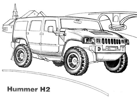 Coloriage 4x4 Hummer H2 télécharger et imprimer gratuit sur