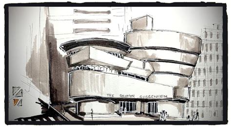 How To Draw Guggenheim Museum Architecture Sketch Architecture