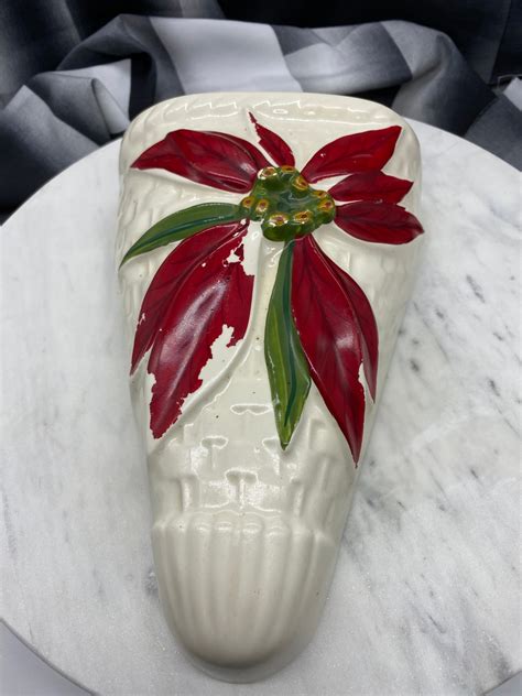 Diana Pottery Australian Pottery Poinsettia Wall Pocket Vintage Etsy