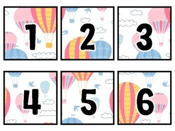 Hot Air Balloons Classroom Calendar Set School Resource By Swati Sharma