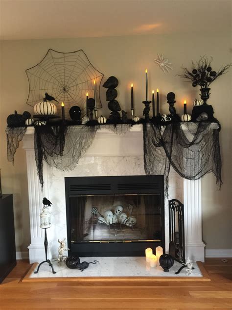 Inspiring Halloween Fireplace Mantel Ideas Halloween Mantel Scary