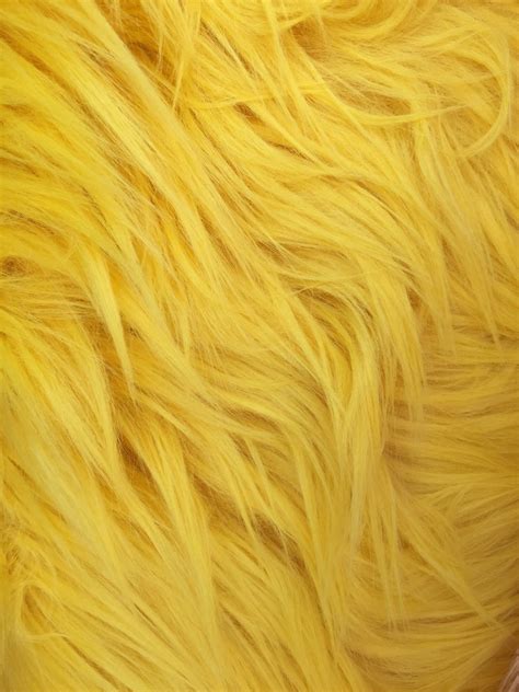 Eden Yellow Shaggy Long Pile Soft Faux Fur Fabric For Fursuit Cosplay