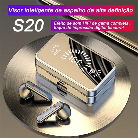 S20 TWS Fone De Ouvido Sem Fio Xiaomi Bluetooth 5 2 Espelho Estéreo À