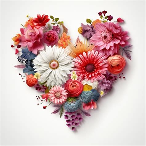 Premium AI Image A Heart Made Of Flowers