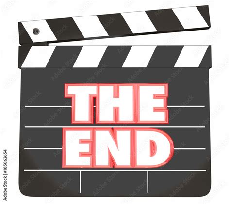 The End Movie Clapper Board Final Scene Film 3d Illustration Stock