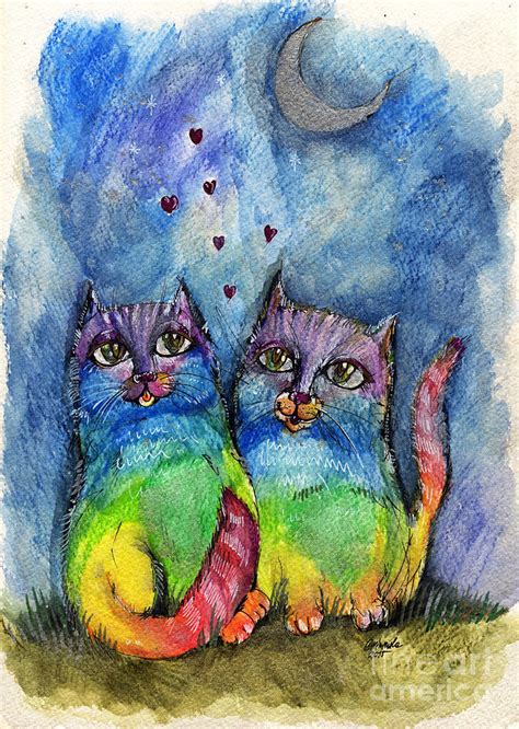 Rainbow Cat Painting at PaintingValley.com | Explore collection of ...