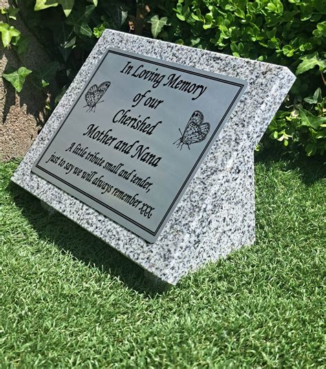 Memorial Marker Grave Plaque Slanted Grave Marker Stone Memorial Plaque A