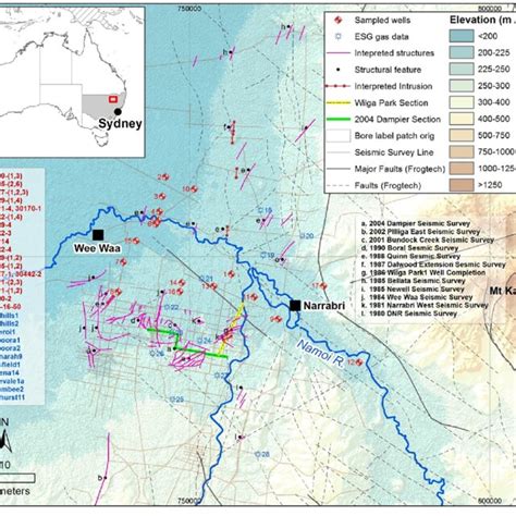 Map Of The Study Area Highlighting Groundwater Bore Locations Where