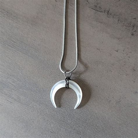 Wire Wrapped Crescent Moon Necklace Moon Phase Necklace Pendant