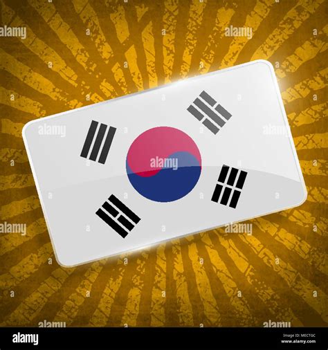 Flagge Südkorea mit alten Textur Vector Illustration Stock