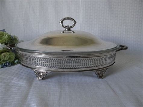 Oval Silver Plate Covered Silver Plate Silverplate Casserole Dish With