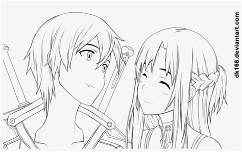 Kirito And Asuna Coloring Pages Kirito And Asuna Drawing Easy PNG