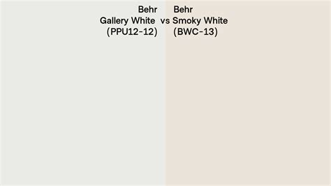 Behr Gallery White Vs Smoky White Side By Side Comparison