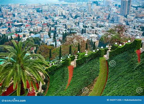 Baha`i Gardens, Also the Terraces of the Baha`i Faith, the Hanging ...