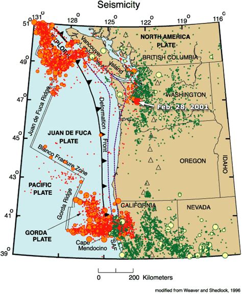 Coastal Oregon Fault Map Cascadia Fold Fault Zone Map