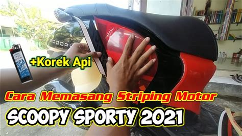 Cara Memasang Striping Motor Scoopy Sporty Themenk Stiker