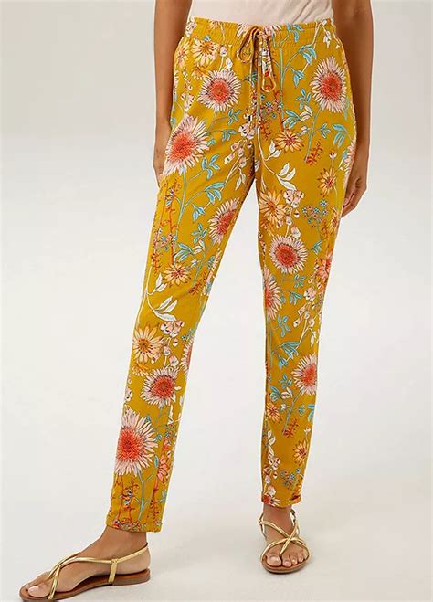 Aniston Floral Print Straight Leg Trousers Kaleidoscope