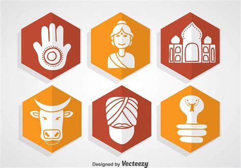 Indian Culture Icons 109508 Vector Art at Vecteezy