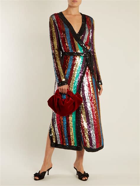 Lyst Attico Grace Sequin Wrap Dress