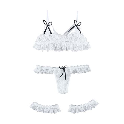 NEW Sexy Two Piece Lingerie Set Women Fashion White Suspender Etsy