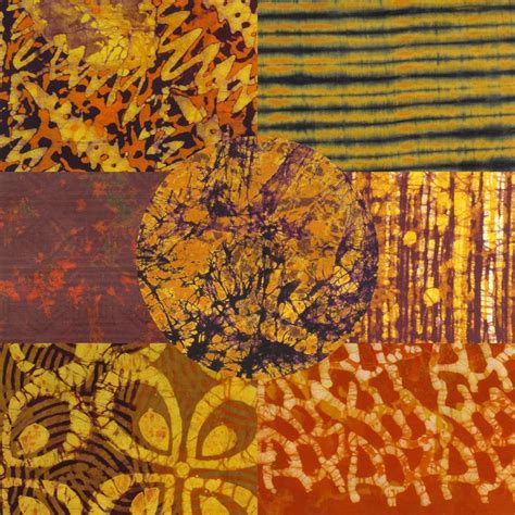 Random Selection Of Hand Dyed Batiks From West Africa All In Savannah