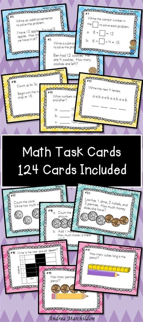 Math Task Cards Numbers And Operations Patterns Money Meausrement