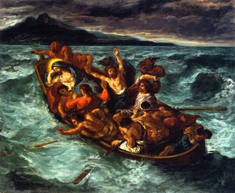 手工油畫 Christ on the Sea of Galilee 1853 通过 Eugène Delacroix 1798 1863