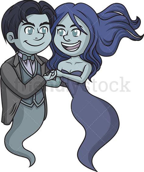 Ghost Couple Cartoon Clipart Vector Friendlystock