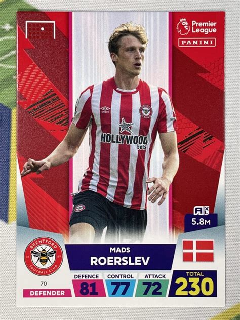 070 Mads Roerslev Brentford Base Panini Premier League Adrenalyn XL